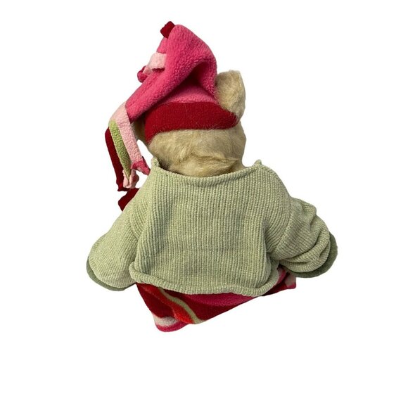 Bearington Collection Stuffed Teddy Bear 16" Striped Dress & Jacket With Red Boo - Picture 7 of 9